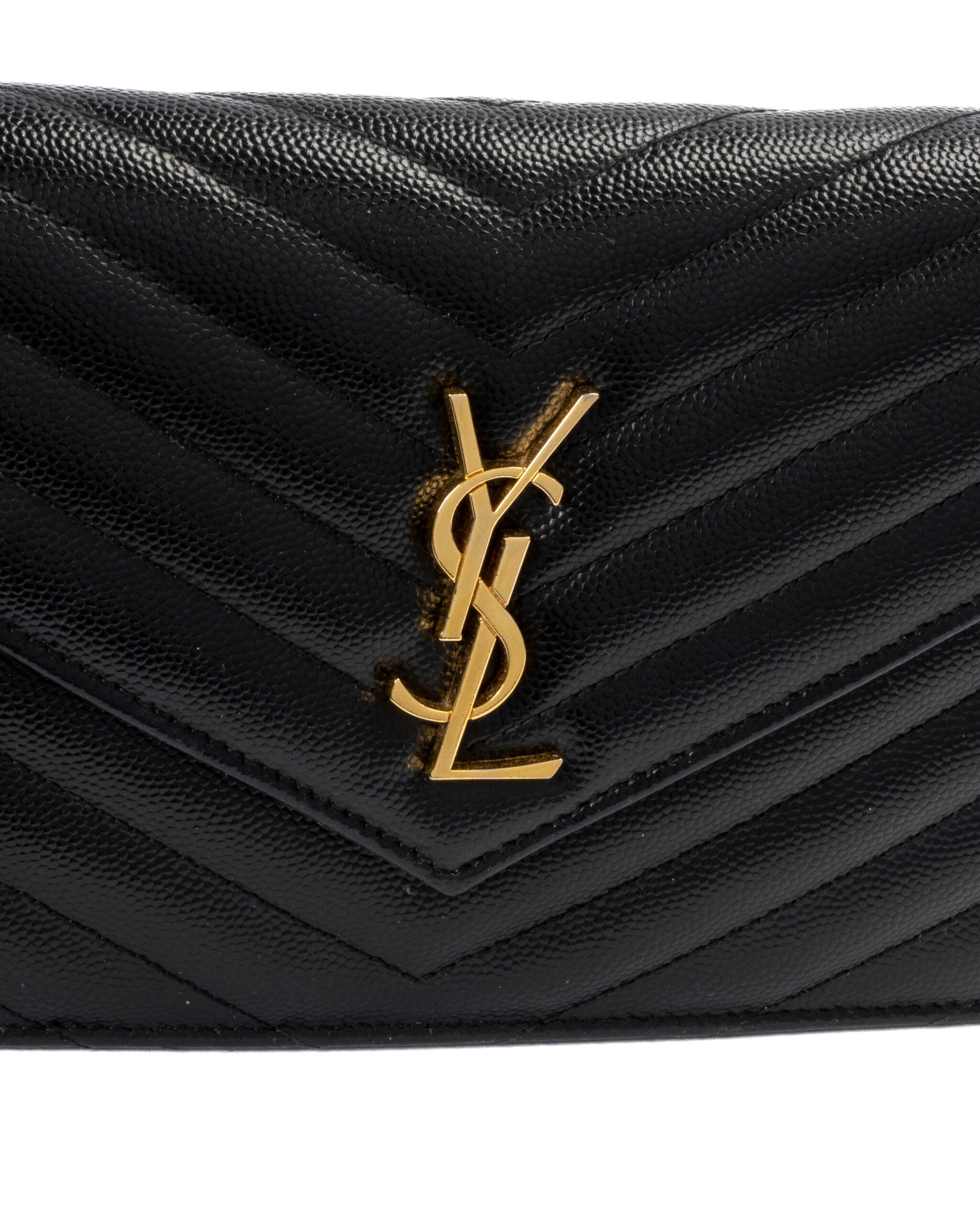 Alternative view of Saint Laurent Iconic Cassandre Medium Granulata Nera