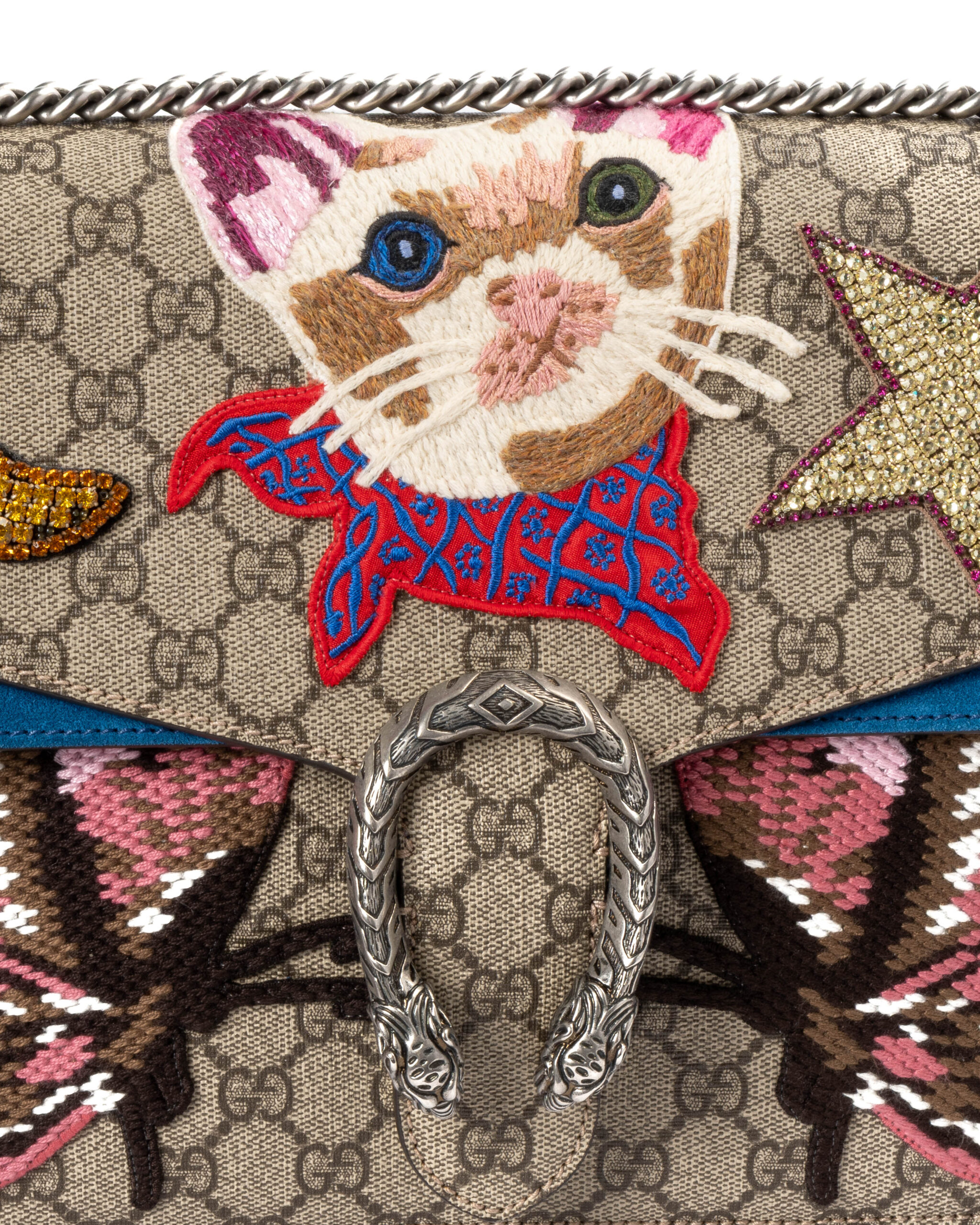 Alternative view of Gucci Dionysus Cat Large GG Supreme Azzurro