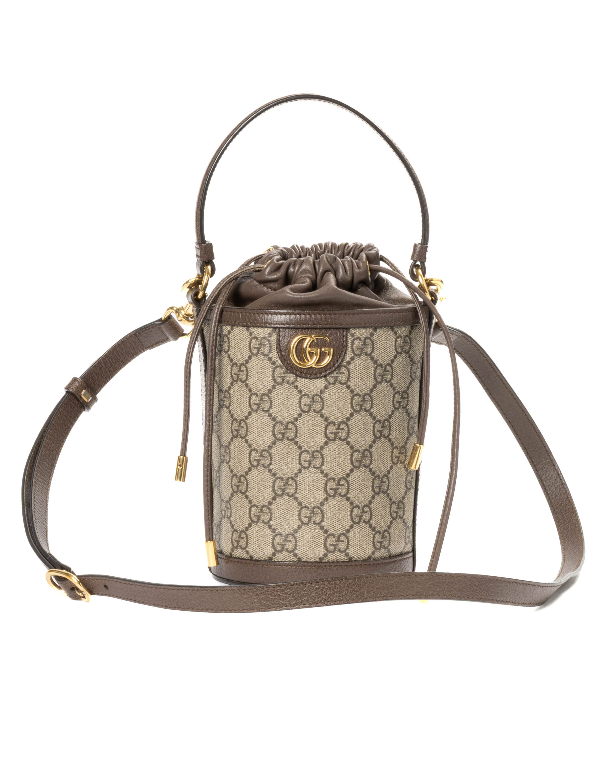 Gucci Bucket Coulisse Ophidia Small GG Supreme Marrone