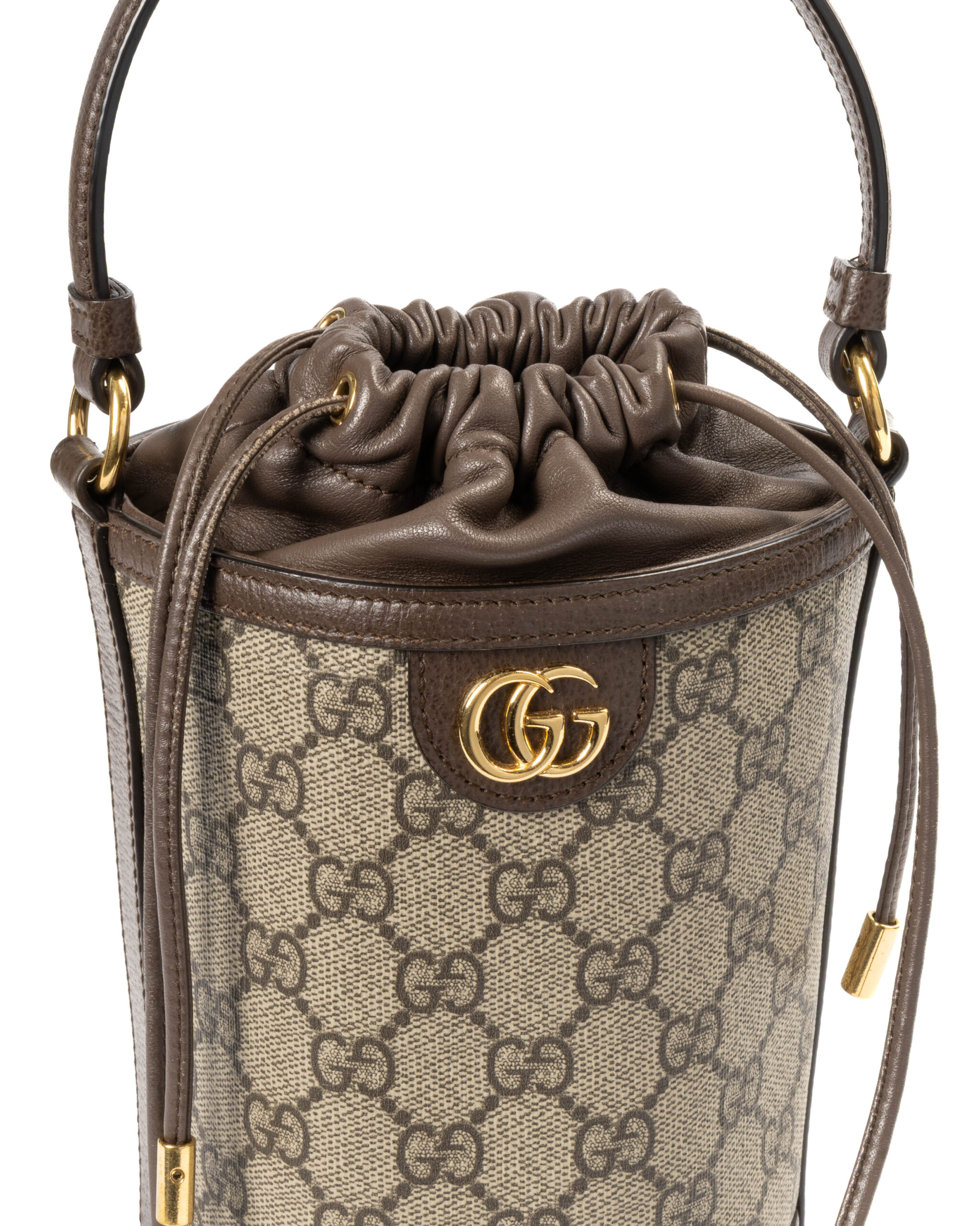 Alternative view of Gucci Bucket Coulisse Ophidia Small GG Supreme Marrone