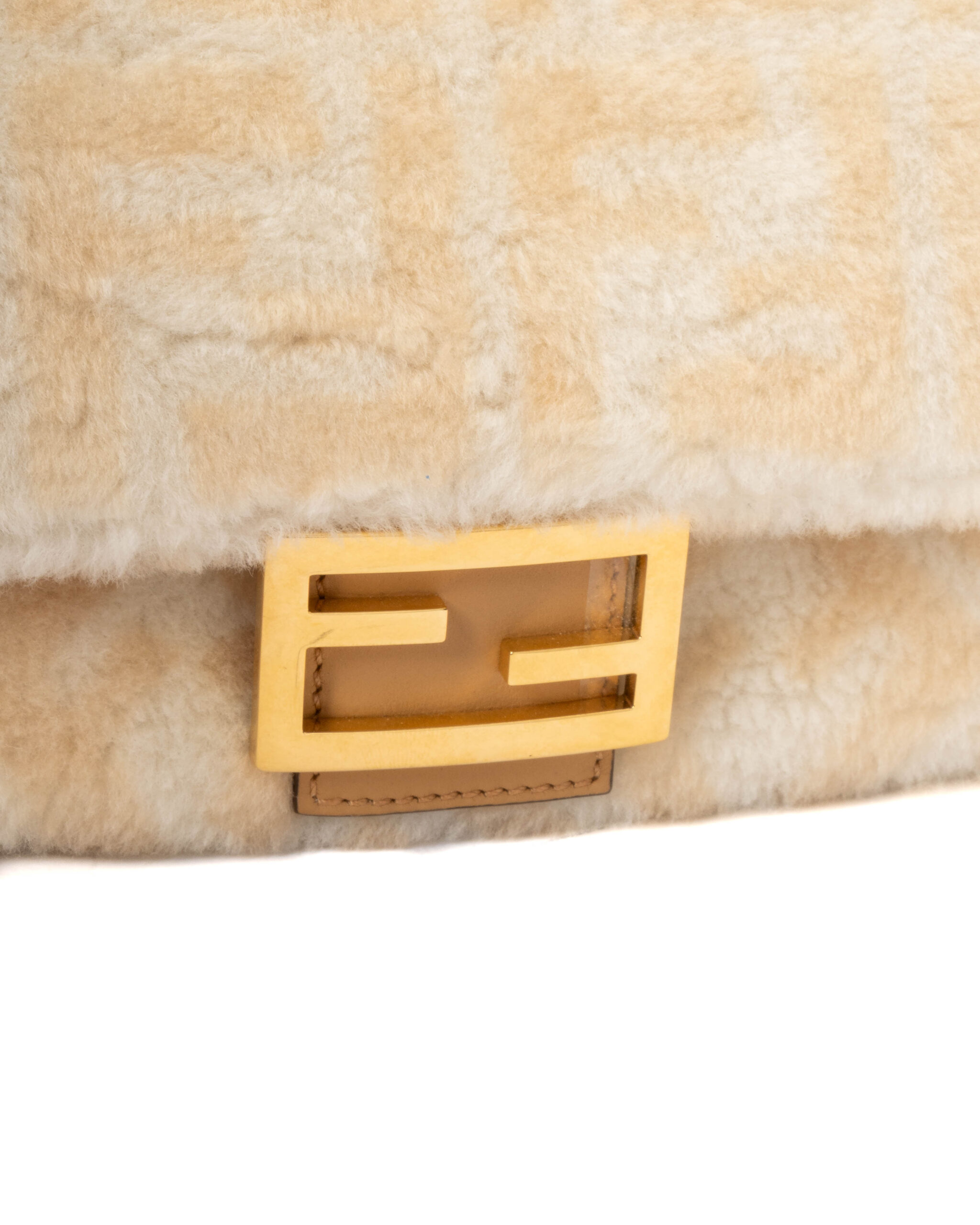 Alternative view of Fendi Baguette Medium Montone FF Logomania Beige
