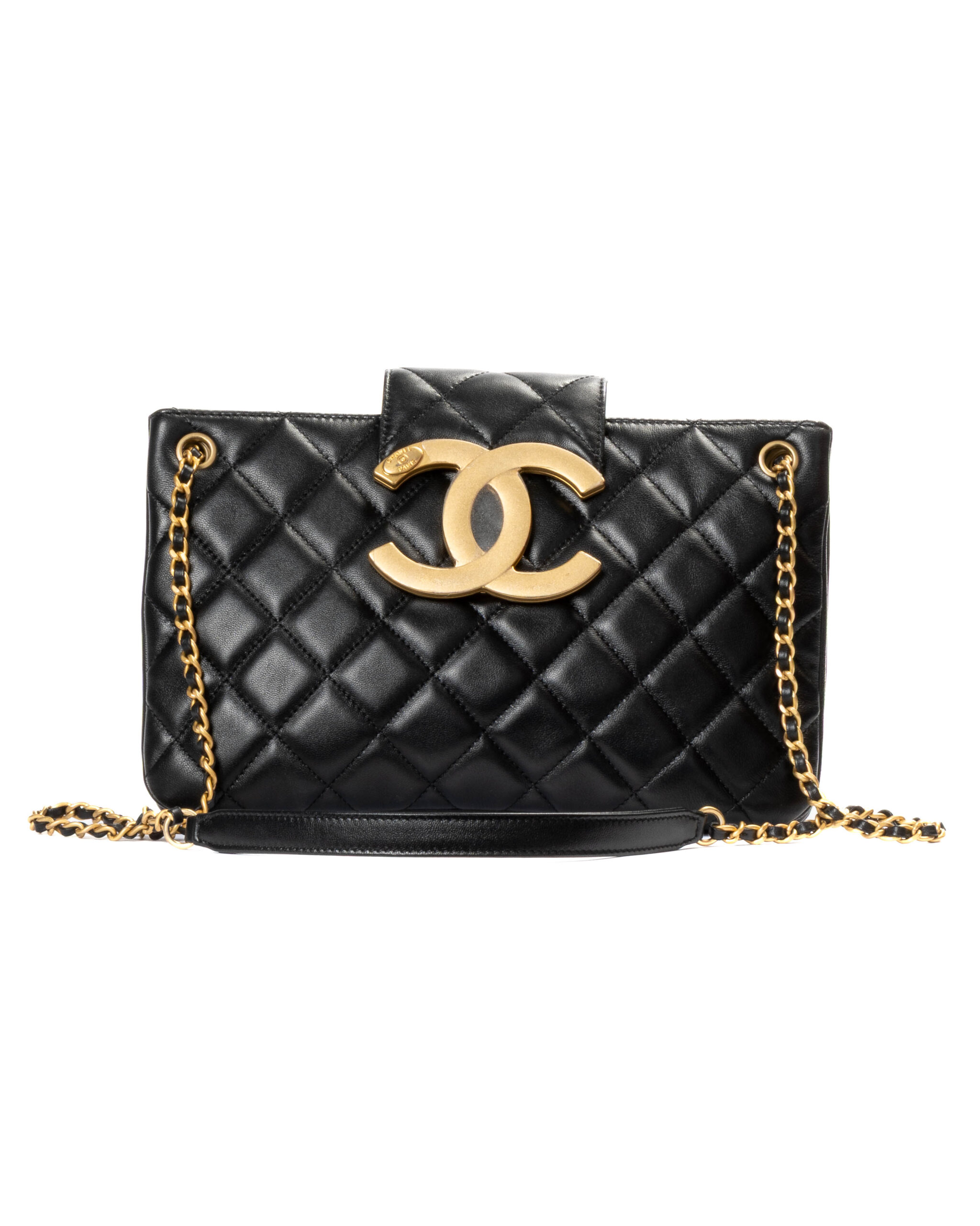 Chanel Pochette Big Logo Small Trapuntata Nera