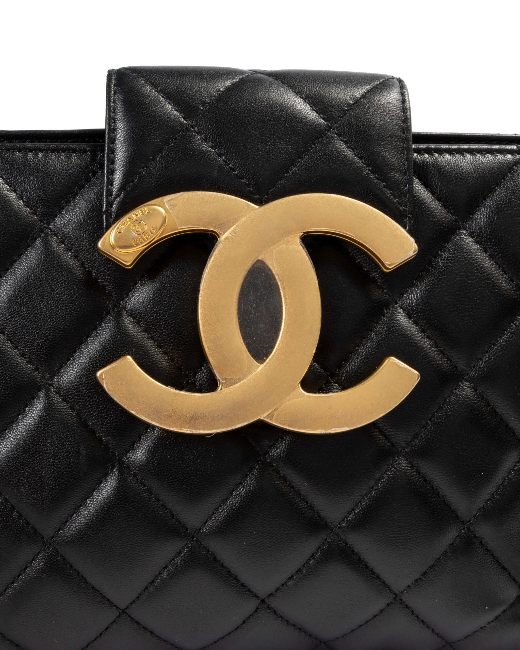 Alternative view of Chanel Pochette Big Logo Small Trapuntata Nera