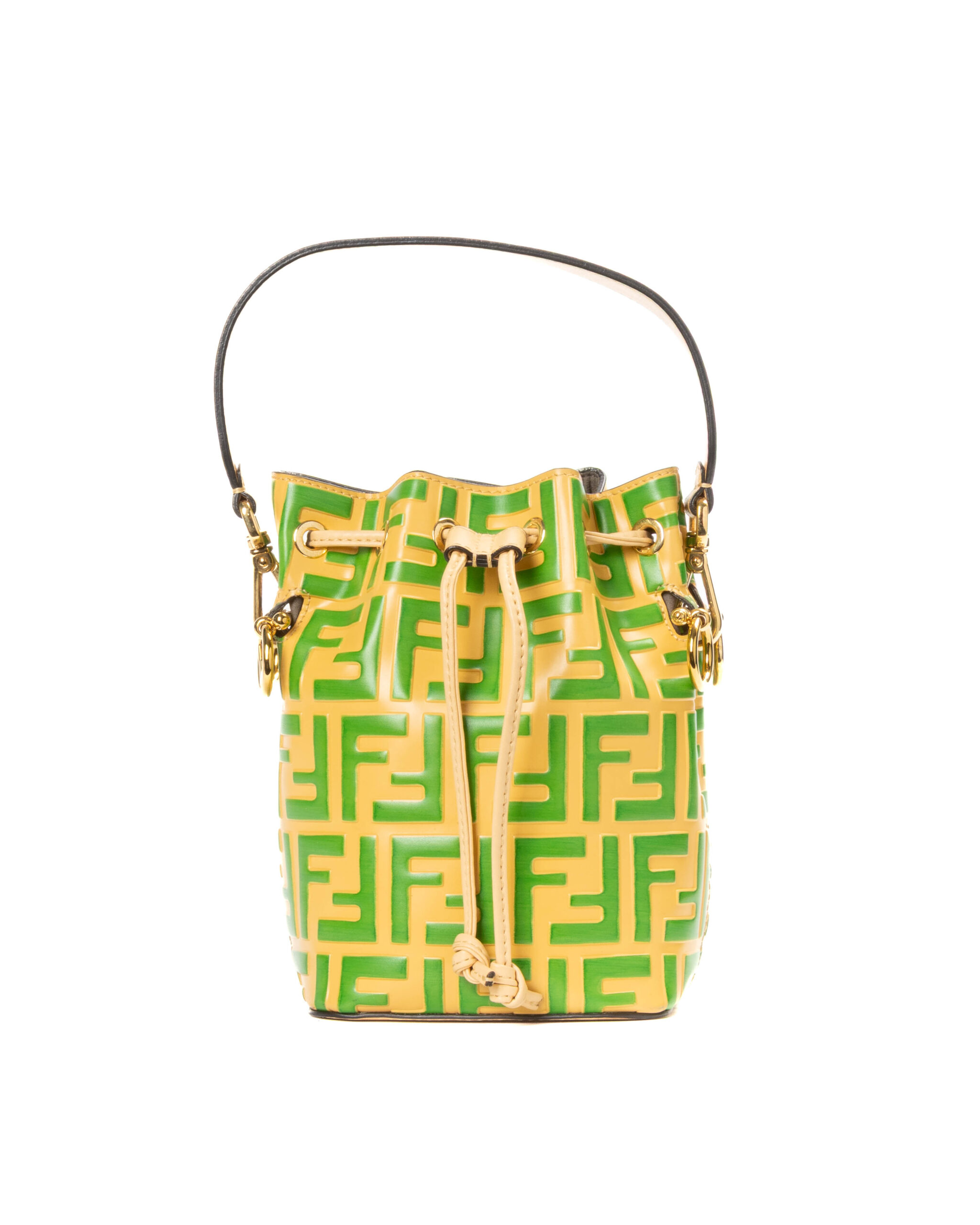 Fendi Mon Tresor Bucket Small FF Embossed Gialla
