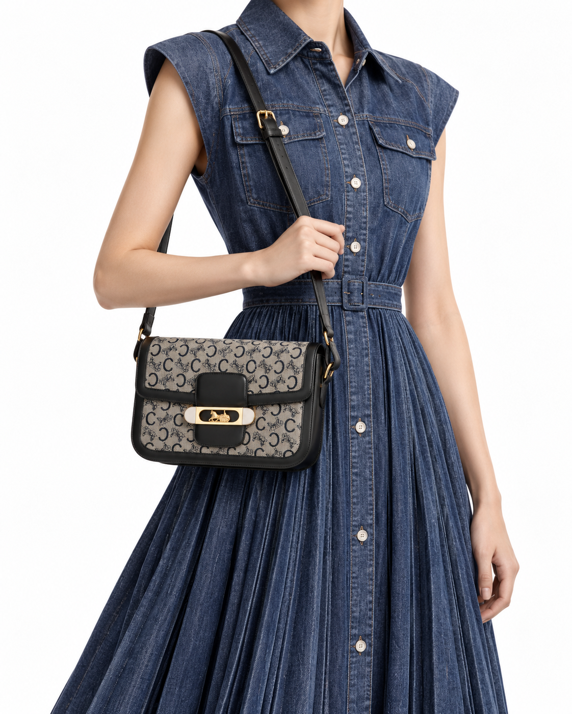 Alternative view of Celine Carriage Bag Medium Vintage Blu