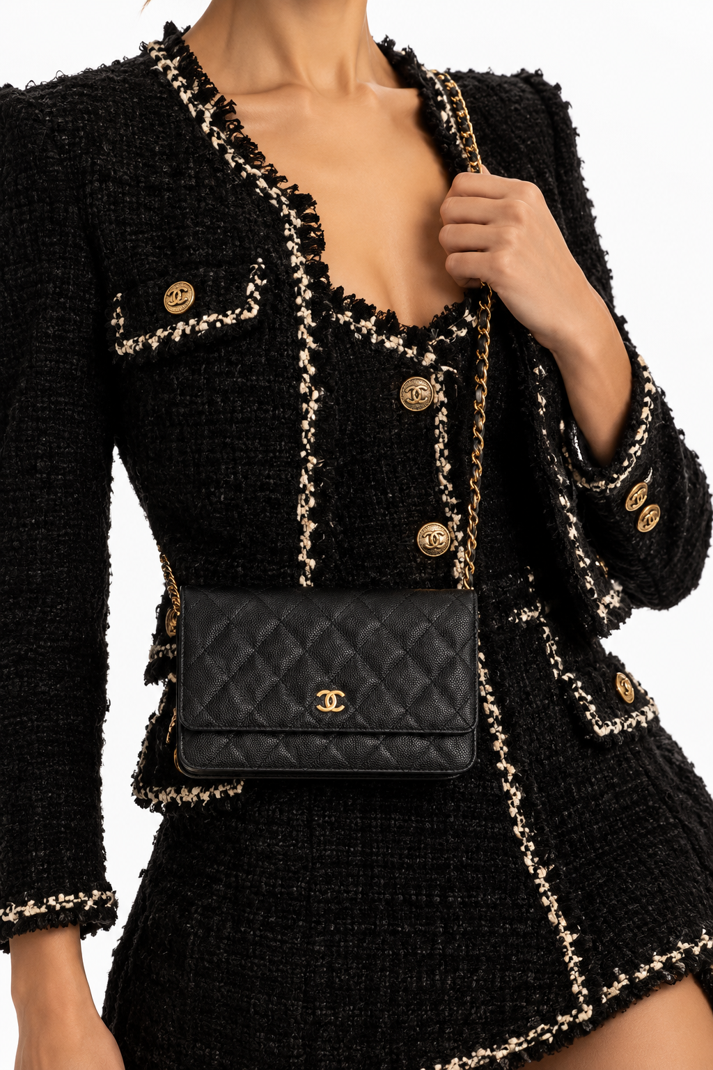 Alternative view of Chanel Wallet On Chain Timeless Caviar Nera