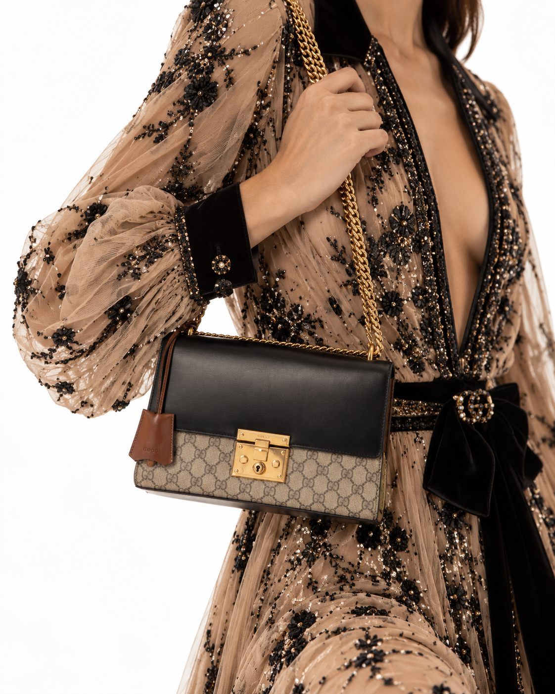 Alternative view of Gucci Padlock Medium GG Supreme Nera