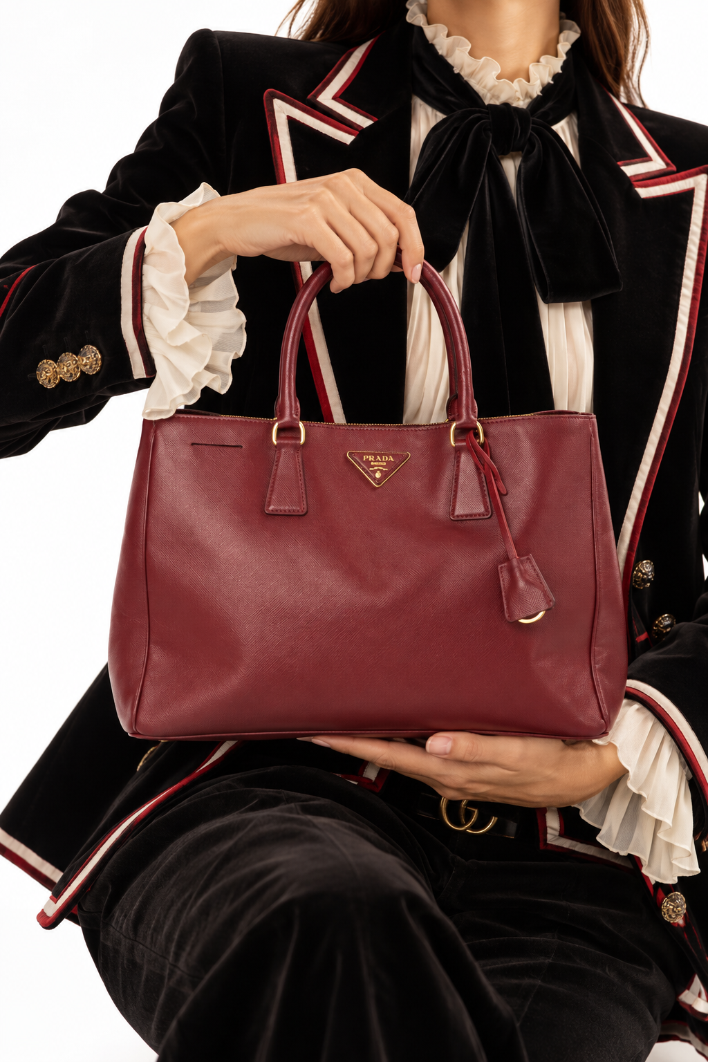 Alternative view of Prada Galleria Large Saffiano Bordeaux