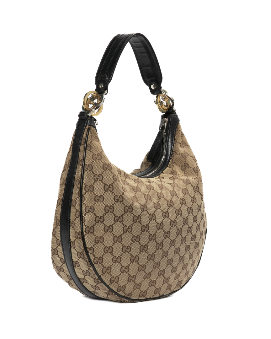 Alternative view of Gucci Twins Hobo Medium GG Supreme Marrone