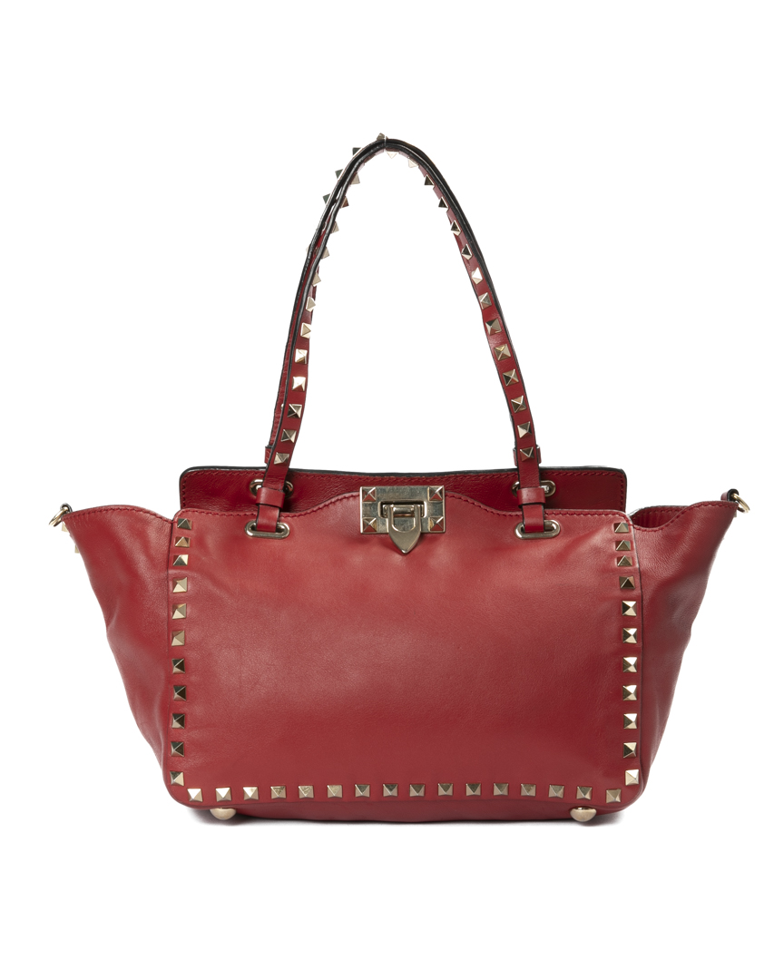 Valentino Shopper Rockstud Small Rossa