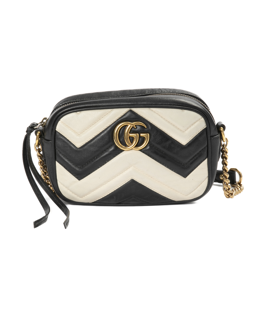 Gucci Marmont GG Matelassè Bicolor Avorio/Nero