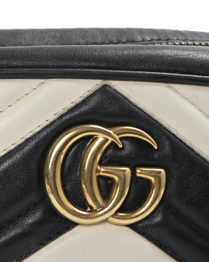 Alternative view of Gucci Marmont GG Matelassè Bicolor Avorio/Nero