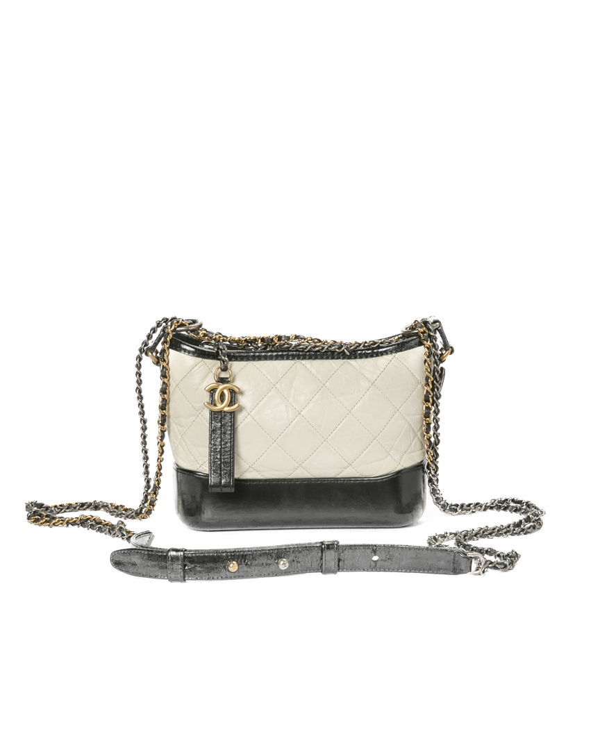 Chanel Gabrielle Mini Trapuntata Bicolor Bianca