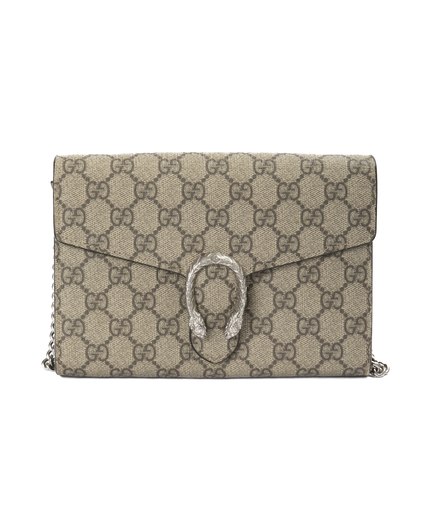 Gucci Dionysus Wallet On Chain GG Supreme Marrone
