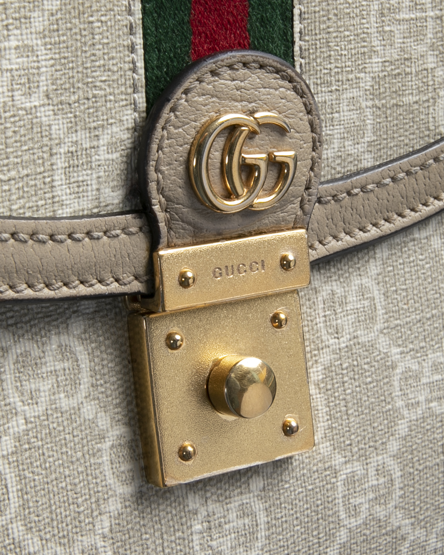 Alternative view of Gucci Ophidia Handle Small GG Supreme Beige