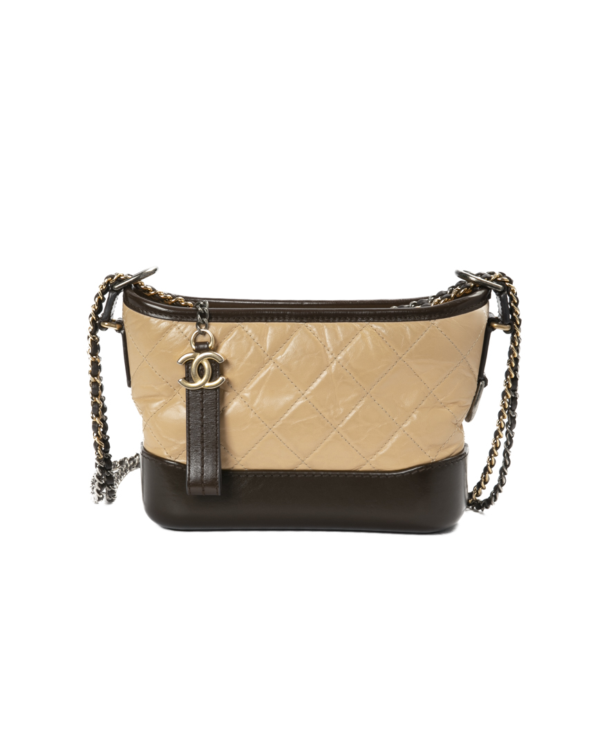 Chanel Gabrielle Mini Trapuntata Bicolor Beige
