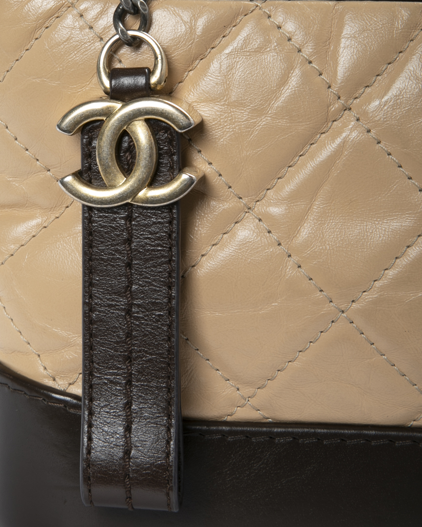 Alternative view of Chanel Gabrielle Mini Trapuntata Bicolor Beige