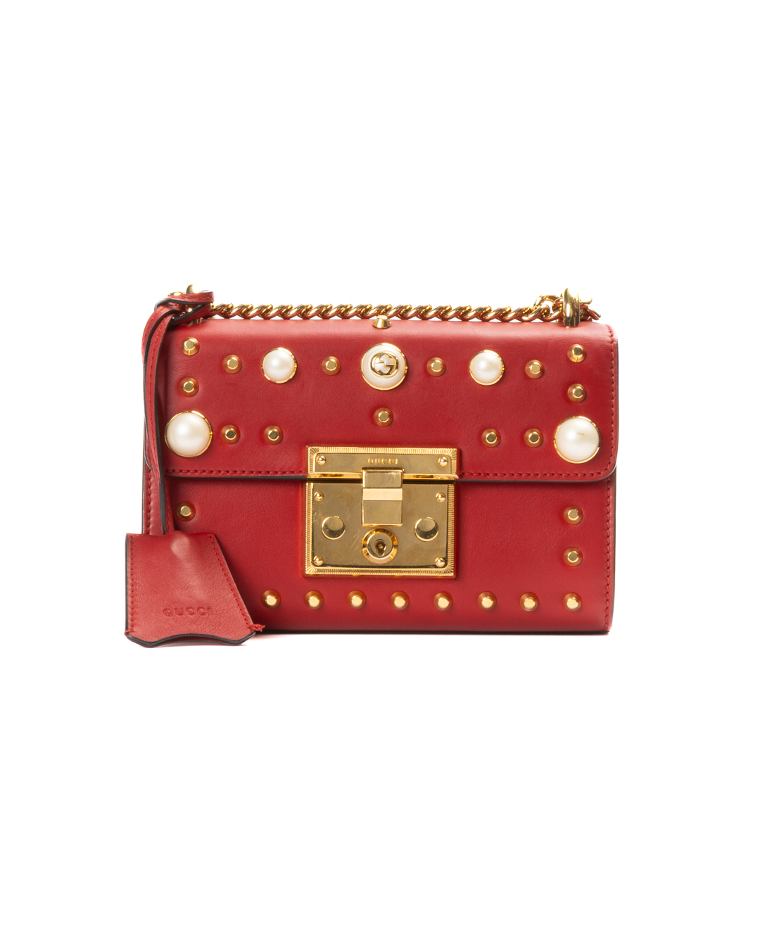 Gucci Padlock Pearl Small Rossa