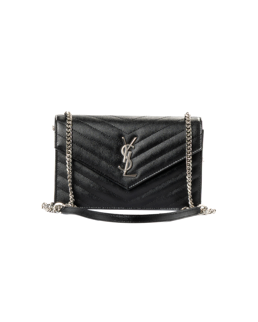 Alternative view of Saint Laurent Iconic Cassandre Small Granulata Nera