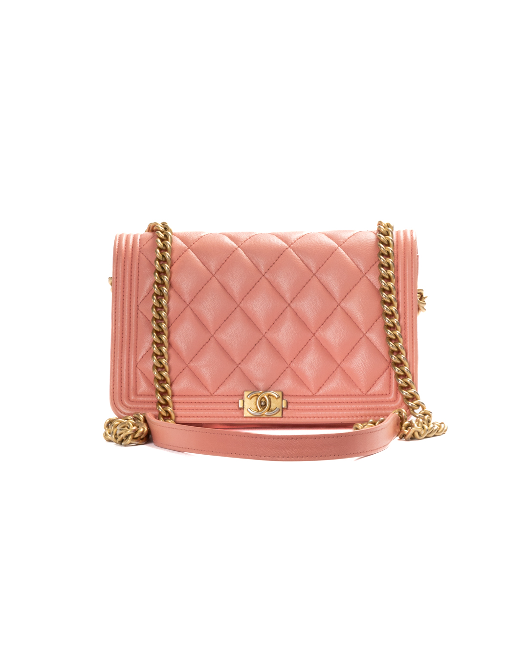 Chanel Wallet On Chain Boy Trapuntata Rosa