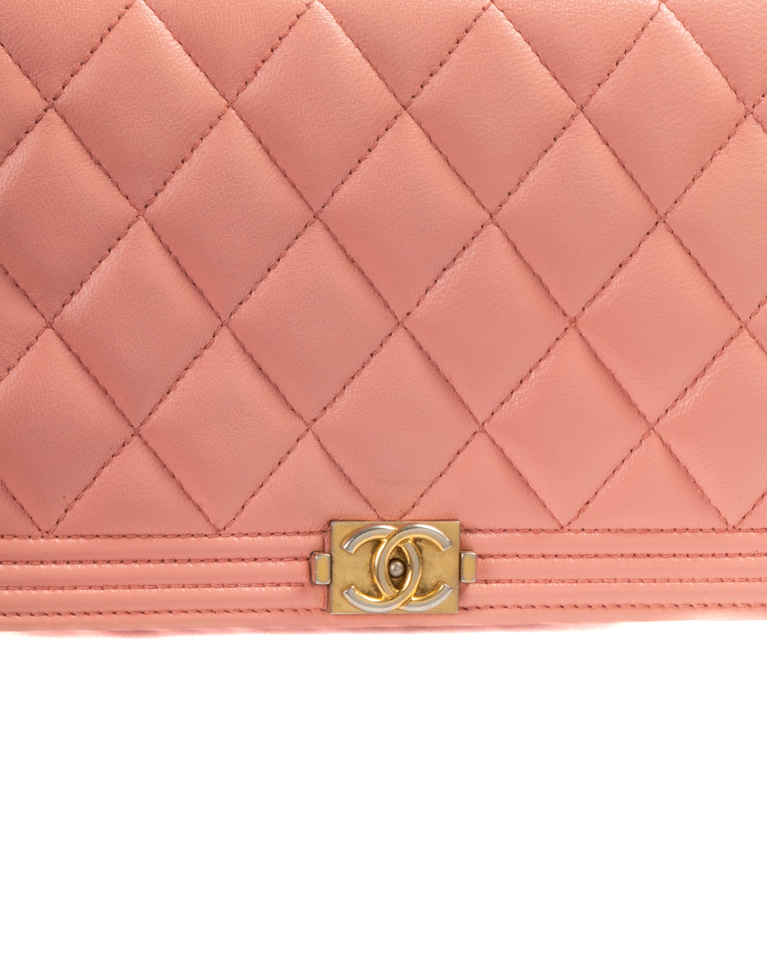 Alternative view of Chanel Wallet On Chain Boy Trapuntata Rosa