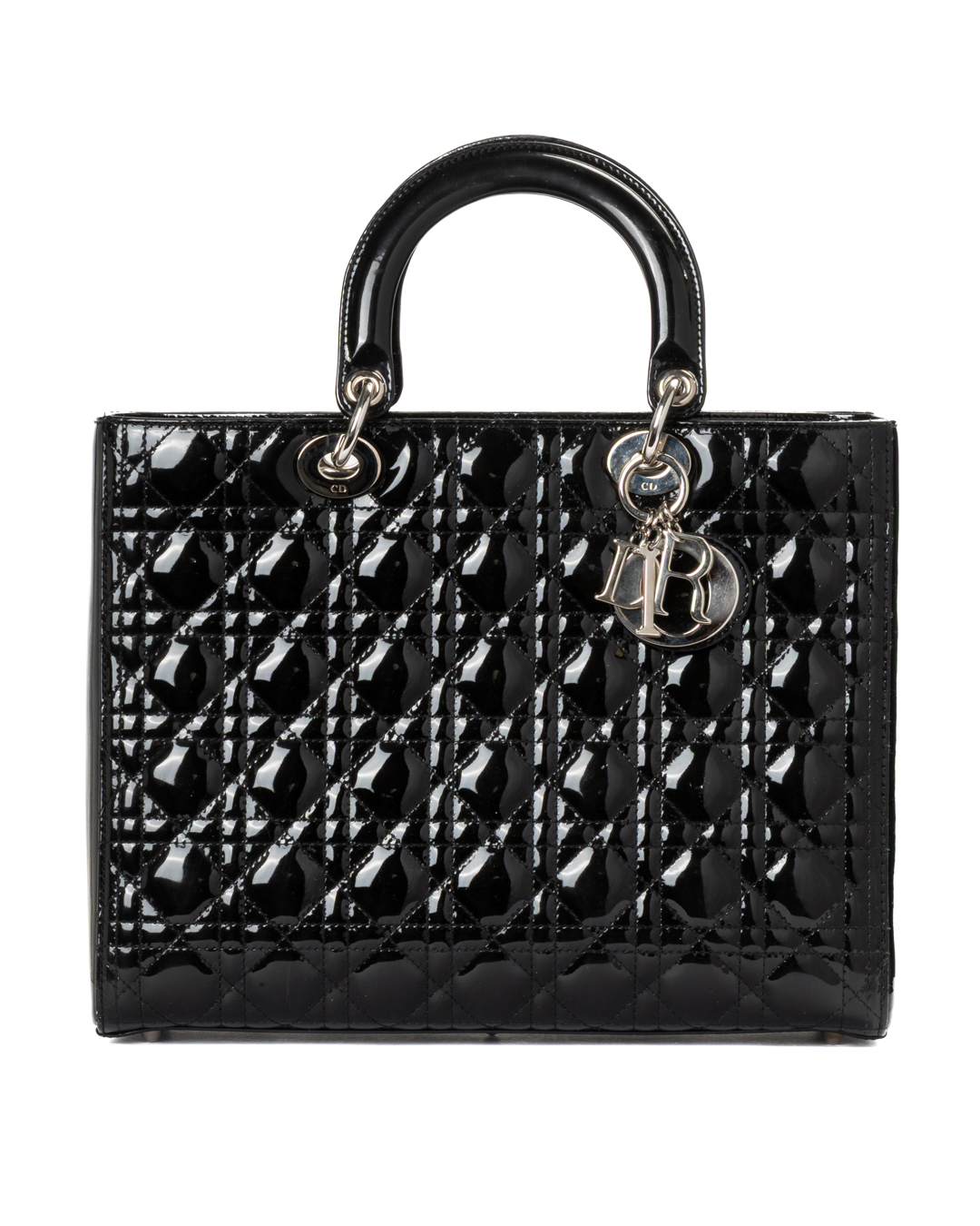 Dior Lady Vintage Large Cannage Vernice Nera