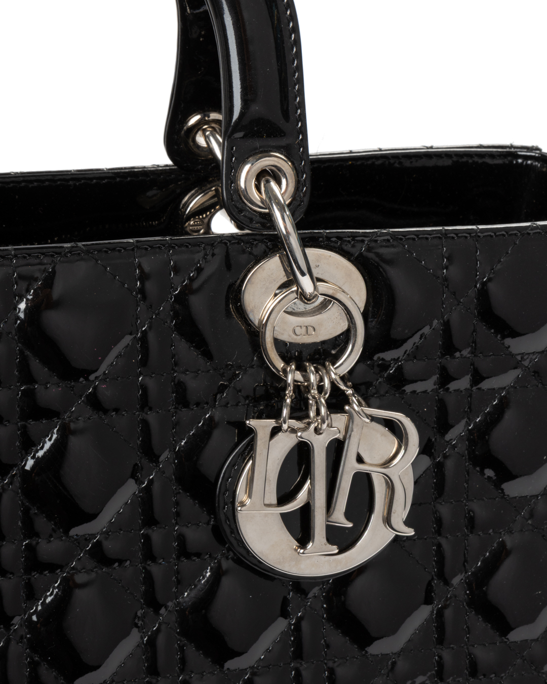 Alternative view of Dior Lady Vintage Large Cannage Vernice Nera