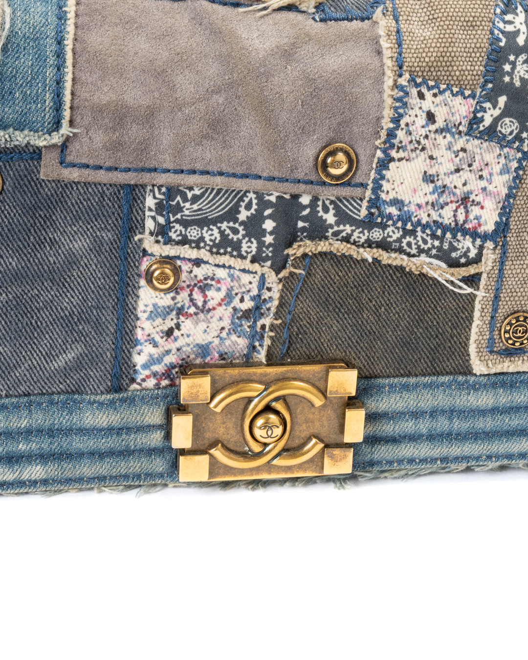 Alternative view of Chanel Boy Medium Patches Denim Azzurra
