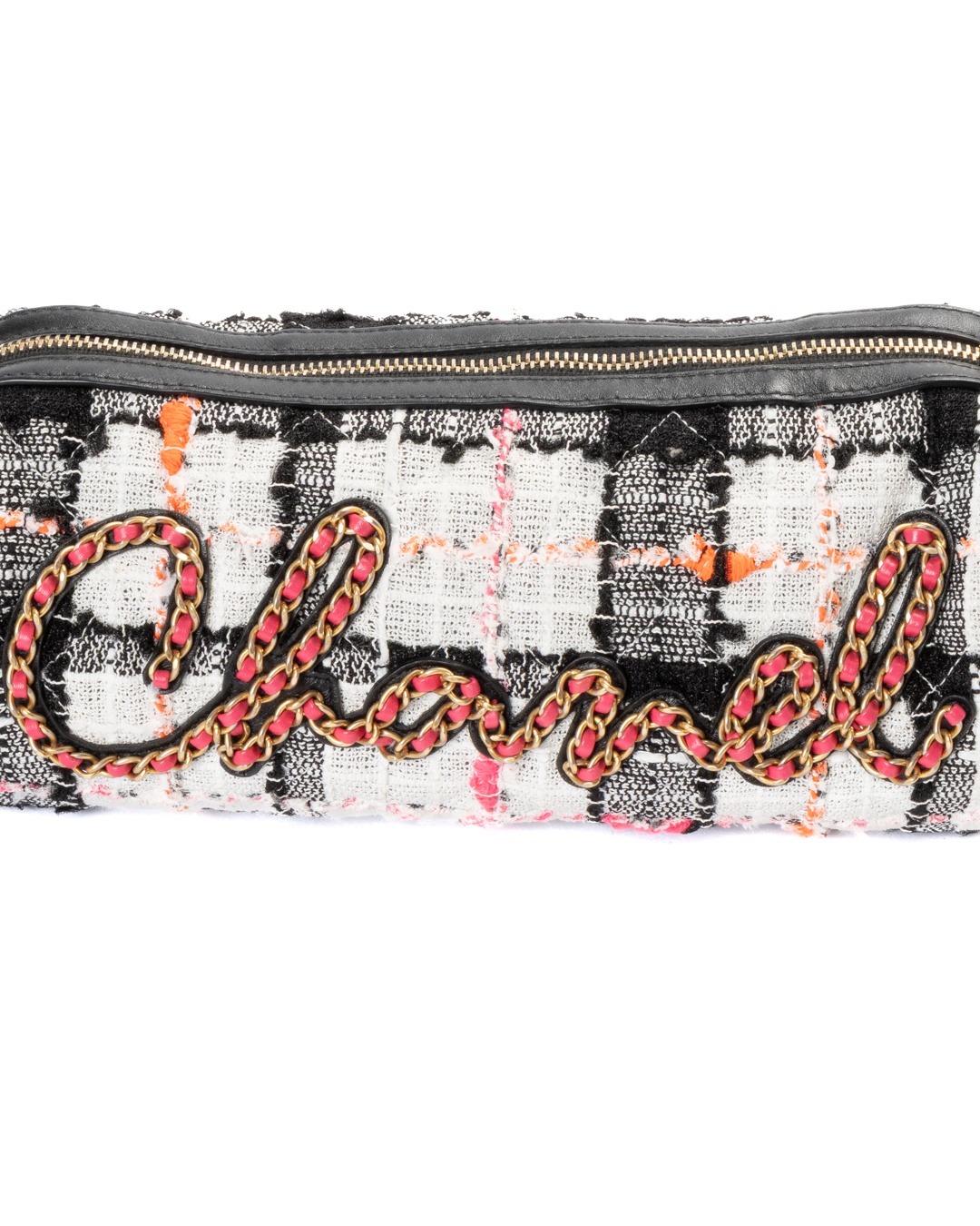Alternative view of Chanel Bowling Signe Small Tweed Nera