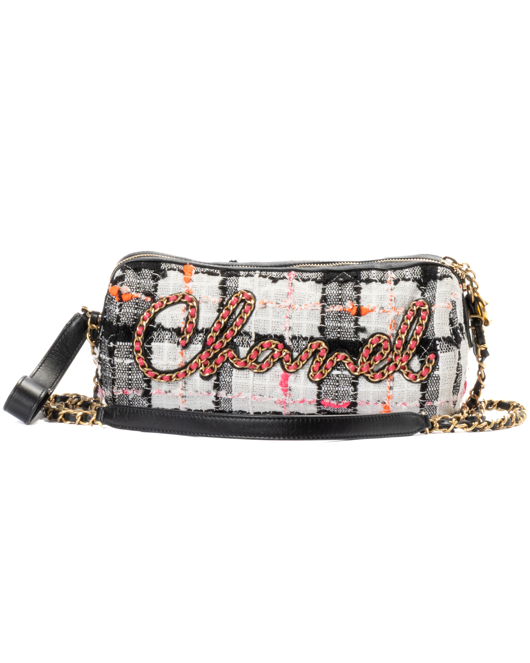 Chanel Bowling Signe Small Tweed Nera