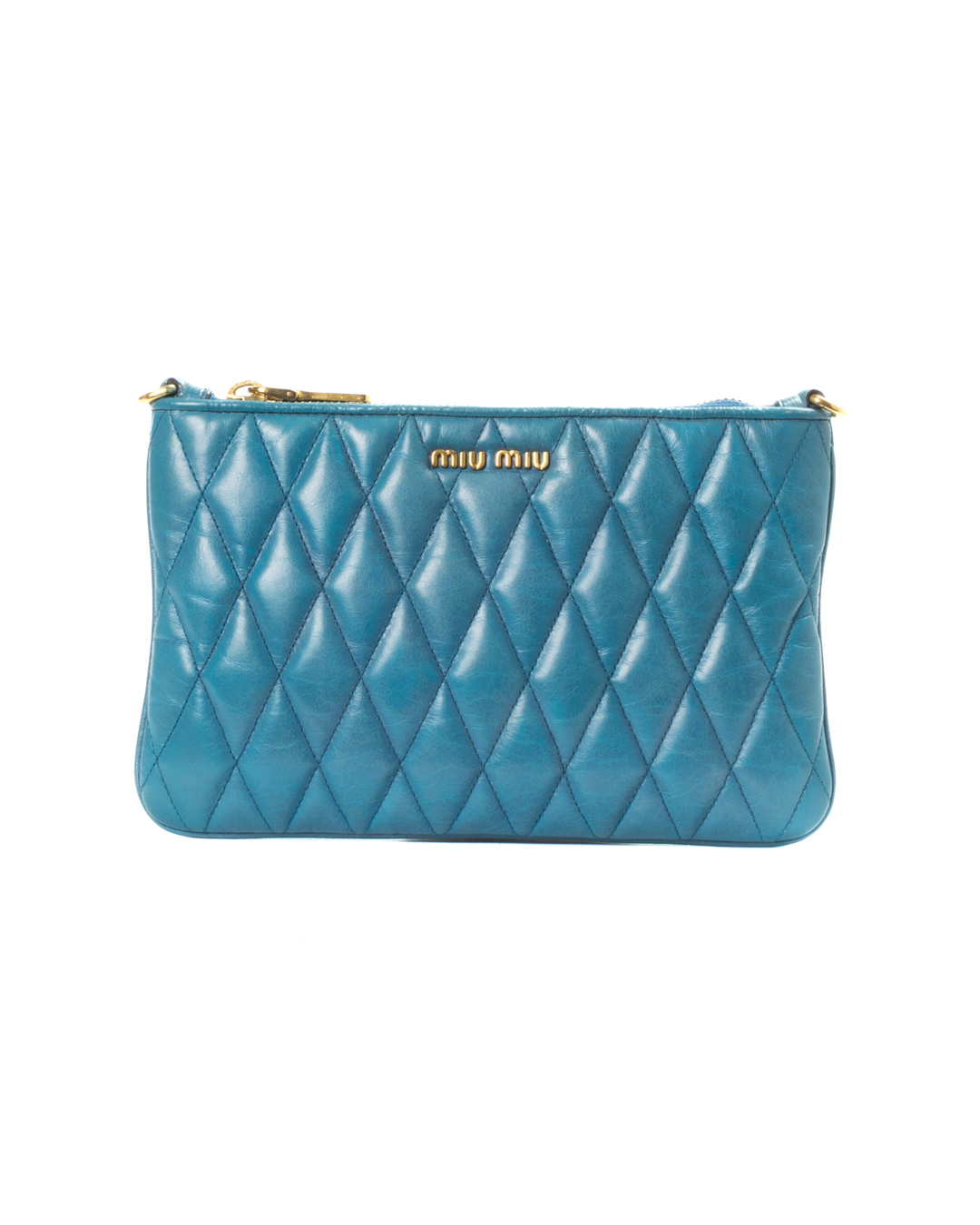 Miu Miu Pochette Small Trapuntata Turchese