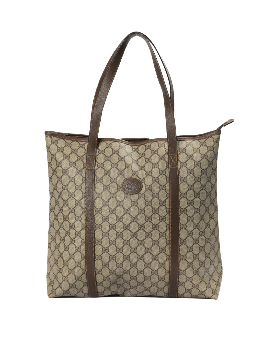 Gucci Tote Vertical Vintage GG Supreme Marrone