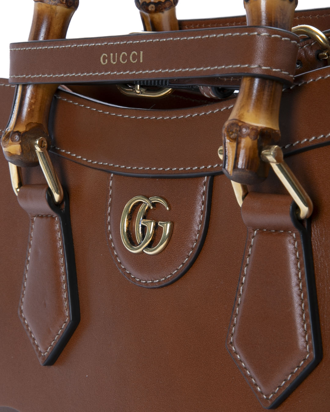 Alternative view of Gucci Diana Bamboo Large Logo Medium Cuoio