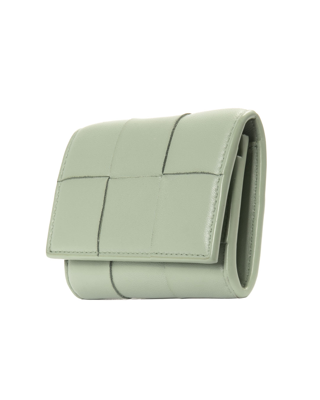 Alternative view of Bottega Veneta Portafoglio Cassette Trifold Intreccio Salvia