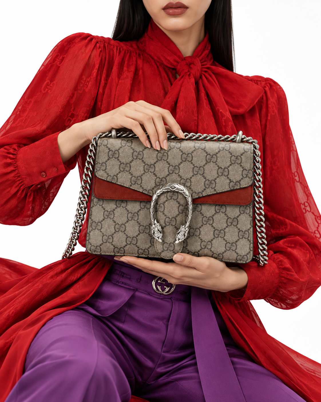 Alternative view of Gucci Dionysus Small GG Supreme Rossa