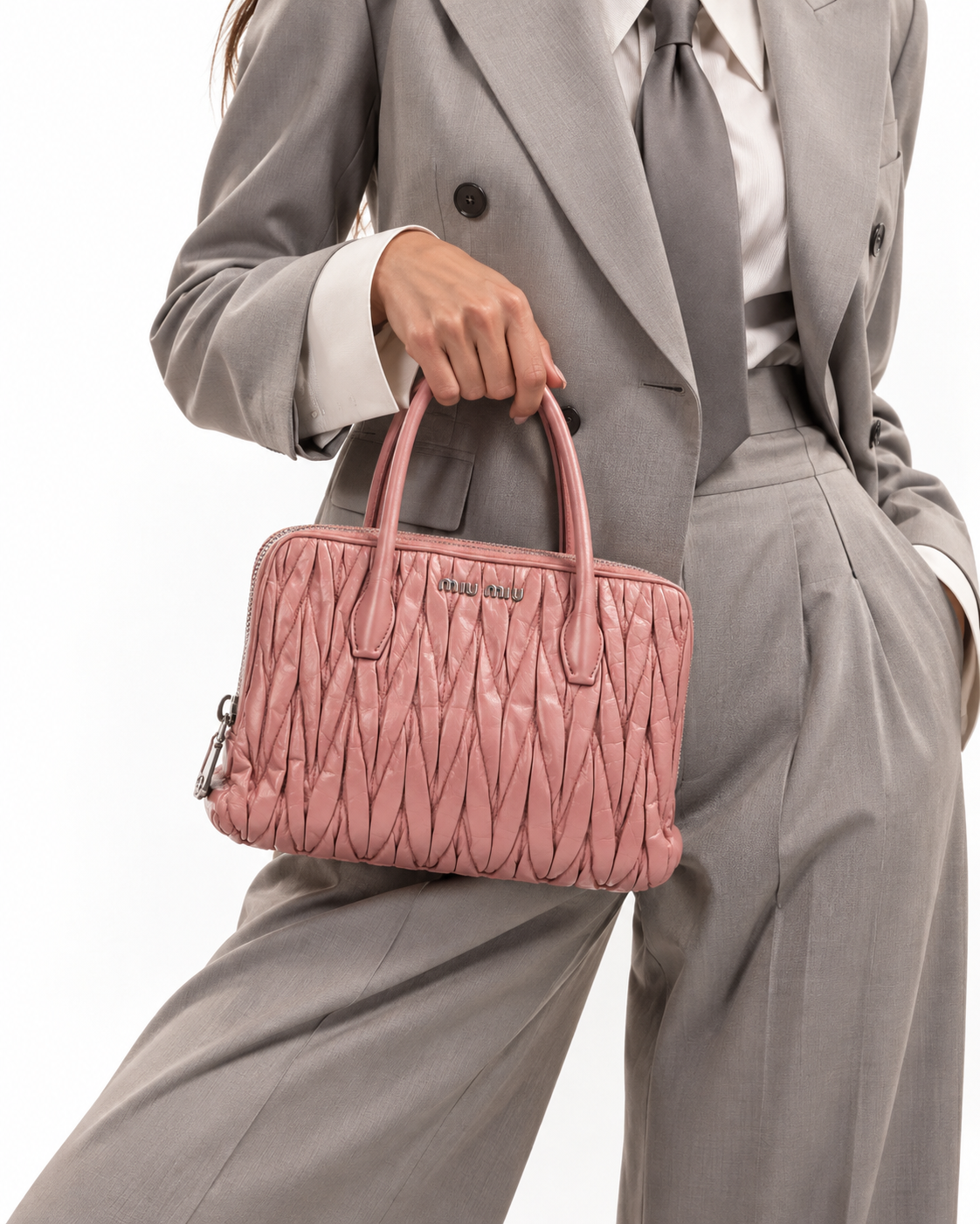 Alternative view of Miu Miu Tote Square Small Groffata Rosa